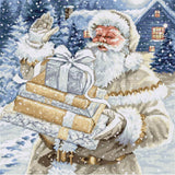 Luca-S counted cross stitch kit "Santa and Pressies", 29x29cm, DIY Model