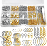 1130PCS Keychain Making Kit Jump Rings for Jewelry DIY Key Chain Supplies with K Model