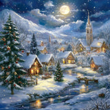 Diamond Art Club Snow Covered Village Diamond Painting Model