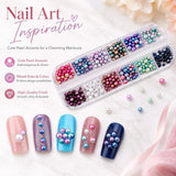Nail Rhinestones Kit 3D Nail Art Gems Set 12 Grid Crystal DIY Decorations Model