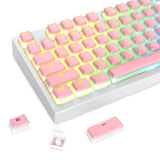 117 Keys Pink Pudding Keycaps PBT Translucent Backlight OEM Profile Gear Model