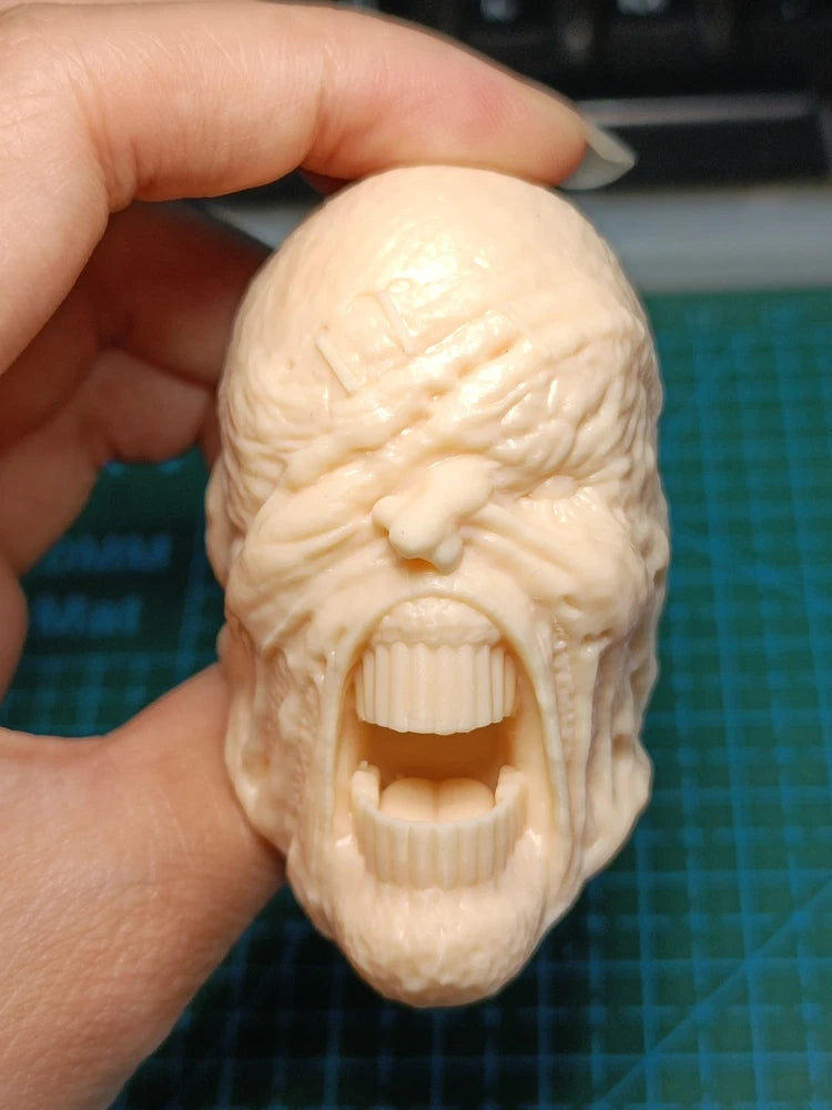 Unpainted 1/6 1/12 1/18 Zombie Roar Head Sculpt Carved Model Toys Model