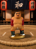 Vintage Mongolian Hand Painted Sumo Wrestler Figurine Folk Art Miniature Statue Model