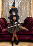 Witch Crafters Shelf Sitter Halloween Figure Doll 33¡° Black Veil Orange Dress Model