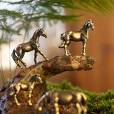 Detailed Tiny Horse Metal Figurines Set of 4 Suitable for Desk & Display Use Model