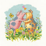 Heritage counted cross stitch kit Aida "Hogs and Kisses (A)", KCHK1705-A, 17x17c Model