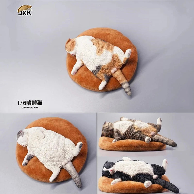JXK 1/6 Lethargic Cat Model Cute Pet Animal Figure Oenaments  Adult  Gift Model