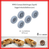 ETmodel 1/35 WWII German K??belwagen Type82 Sagged Balloon Wheels for Tamiya Model