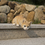 Orange Tabby Cat Looking Over Ledge Garden Statue Garden Decor Home Ornament Model