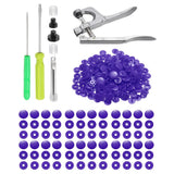 Plastic Snaps Fasteners with Snap Pliers, 100 Set T8 No-Sew Button Kit Purple Model