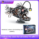 Mechanical Lantern Fish Ocean Animal Building Set 1038PCS MOC Model Kit DIY Toy Model