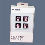 North Figural Keyboard Key Cap Pack Paw Print Black w/ Pink Paw  New Sealed Model
