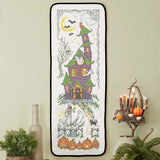 Herrschners? Haunted House Halloween Wall Hanging Stamped Cross-Stitch Kit Model