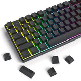 Black Grey Blank Keycaps Thick PBT Cherry Profile 129 Keys 7U Spacebar Set Model