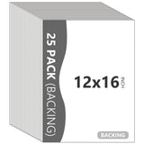 25 Pack 12x16 Inch White Acid Free Uncut Picture Mat Backing Boards Set Model