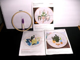 Embroidery Lot of 3 Bundle for Beginners Plants Cactus New Kits Incl Hoop Thread Model