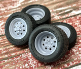 1/24 Scale: 15-inch ??Weld Draglite?? Resin Wheels W/ Wide Rear Tires Model