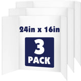 3 Pack Trifold Poster Board, 16in x 24in Corrugated 16''x24''-3P, White Model