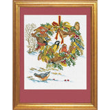 Eva Rosenstand counted cross stitch kit "Wreath and birds", 30x40cm, DIY Model