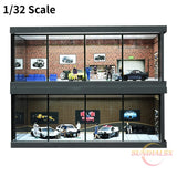 1:32 Diorama Car Garage Model LED Lighting City Car Showroom Scene Display Model Model