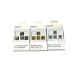 Lot of 3 North Figural Key Cap Pack Gold, Silver & Tortoise Accent NEW Model