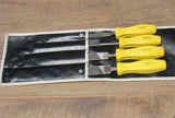 RARE SNAP ON HBF500Y 4PC YELLOW HARD HANDLE FILE SET W KIT BAG HBF500 Y HBF 500 Model