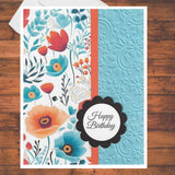 6 Poppy Flowers Embossed Color Coordinating DIY Card Kit w/Envelopes Model