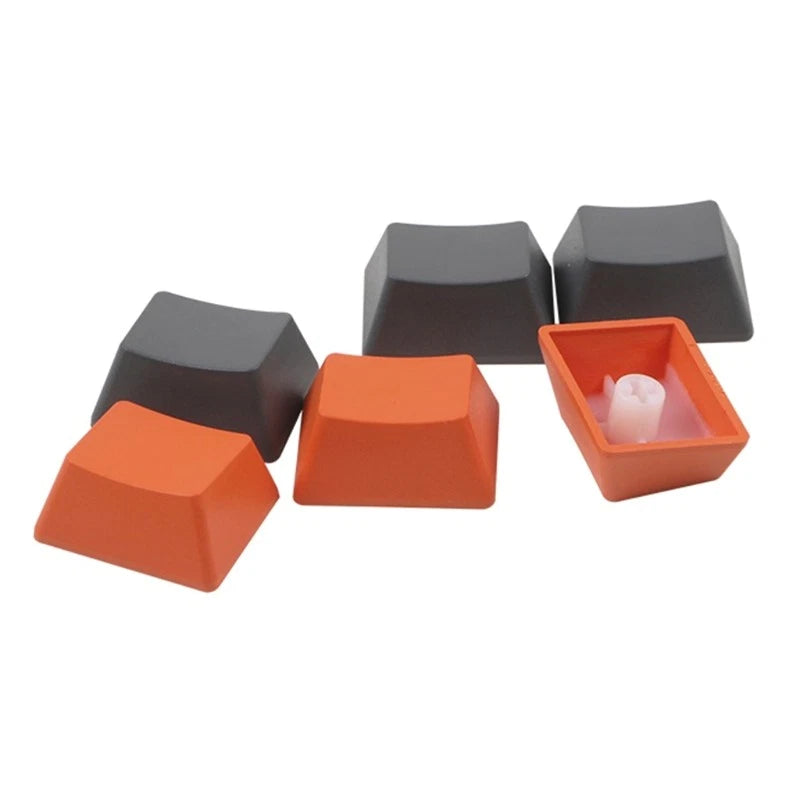 6PCS OEM Profile R1 1.25U No Engraved Keycap for Mechanical Keyboard Orange Gray Model