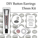 Jewelry Making Kit: 15mm Earring Kit Fabric Self Cover Concave Button DIY KIT St Model