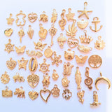 25 x Mixed Gold Tone Charms Assorted Bulk Pendants DIY Bracelet Necklace Making Charms