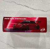 Model Model 1:64 Porsche RWB 930 PainKiller Diecast Car Red w/ Case Model