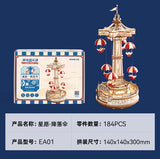 ROKR Mechanical Music Box Star Wish Parachute Tower DIY Assemyble Model Kits Model