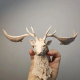 1/6 Resin Head Sculpture Model Deer Head Carving Unassembled Unpainted Model