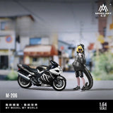 MoreArt M?206 1/64 Scale Skeleton Dragon Style Motorcycle & Girl Figure Model
