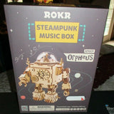 DIY Steampunk Robot Wood Puzzle music box Kit Opheus Robotime BNIB Hot Topic Model