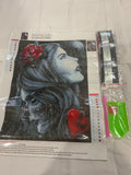 5D DIY Diamond Art Painting, Embroidery Kit Craft Skull Candy Duo Lady Inside Model