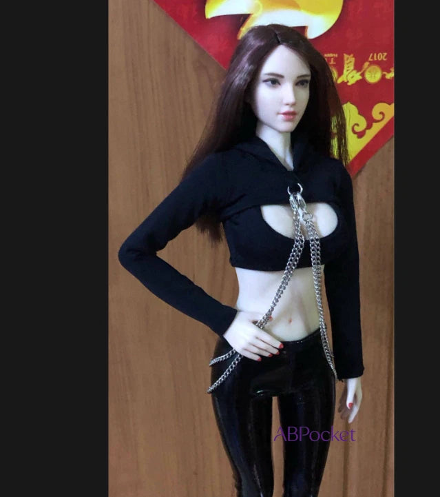 1Set Female Sexy Chain Tops Vest Pants 1/6 Model For 12" Action Figure Night Model