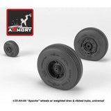 Armory Models AR AW35305 1/35 AH-64 Apache wheels w/ weighted tires, ribbed hubs Model