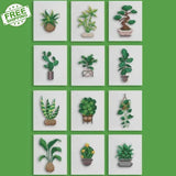 PaintGem Mini Diamond Painting Kit HOUSE PLANTS EDITION 12 Different Designs Model
