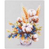 Magic Needle Zweigart Edition counted cross stitch kit "Blooming cotton and Blue Model
