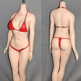 1/6 Female Red Hanging Neckline Bikini Set Lingerie Set Model For 12