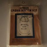 Caron Cross Stitch Sampler Kit Wedding Bells Needle Fabric Floss 6271 from 1983 Model