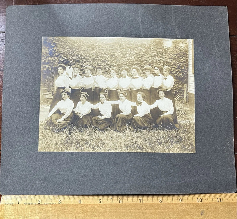 Vintage Photo on Board Waitresses White Shirts and Dark Skirts Atlantic City NJ Model