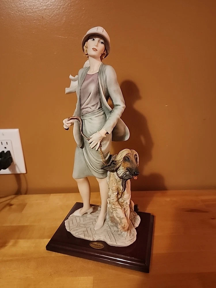 G.Armani Figurine Teresa Statue Porcelain Light Green Outfit Afghan Hound 0451C Model
