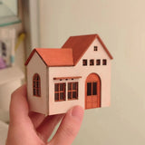 DIY 1:144 Scale Dollhouse Miniatures Unpainted Unfinished House Kit Mini Villa Model