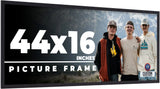 44x16 Frame Black Real Wood Picture Frame Width 0.75 inches | Interior Frame Dep Model