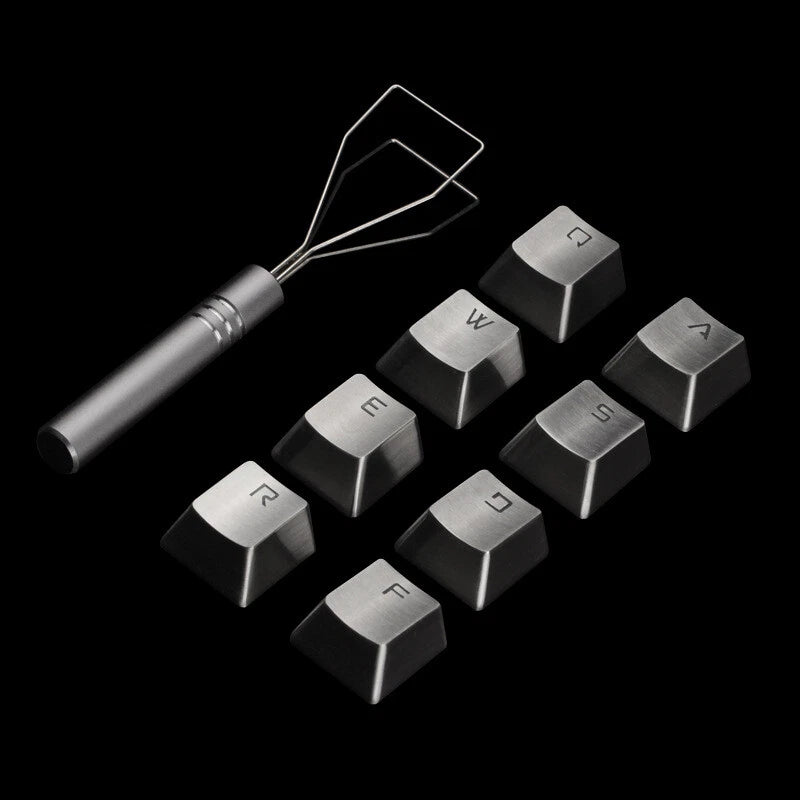 QWERASDF Gaming Metal Keycap + Keycaps Puller for Cherry MX Mechanical Keyboard Model
