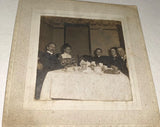 Antique American Meal Time Friends Table Food Board Mounted Cabinet Photo! 1900s Model