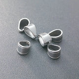 Stainless steel Silver Pinch Bail Charm Pendant Clasp Connector Finding 11mm Charms