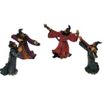 Vintage Wizard Figurines Set of 4 Fantasy Sorcerer Resin Statues Multi-Color Model